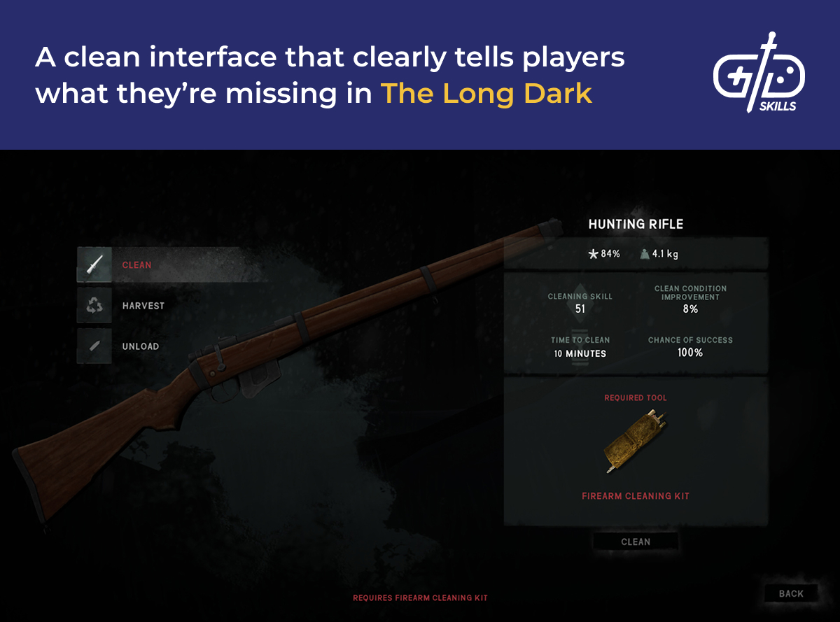 The Long Dark's clean, communicative interface