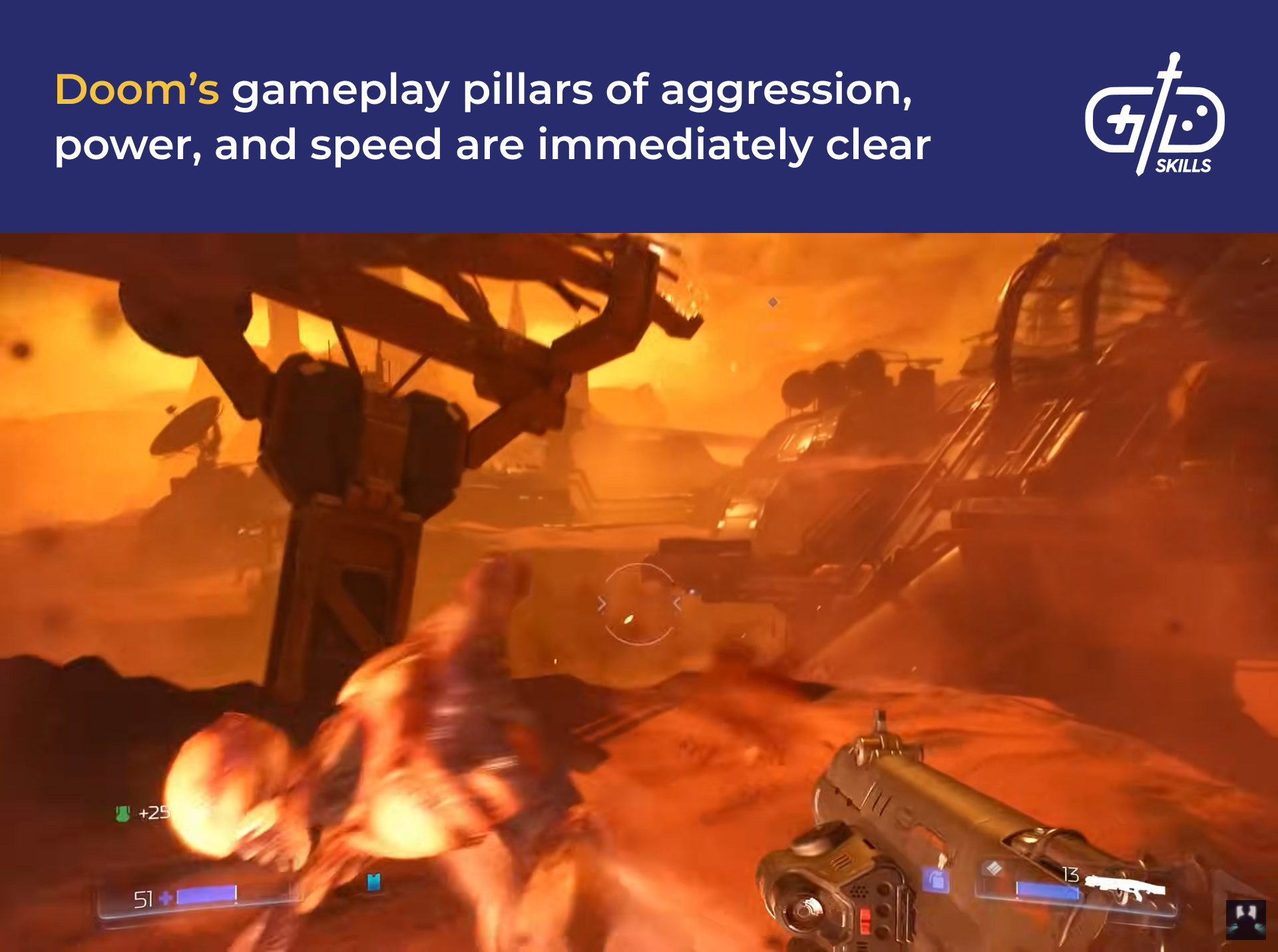 Doom emphasizes aggression, power, and speed