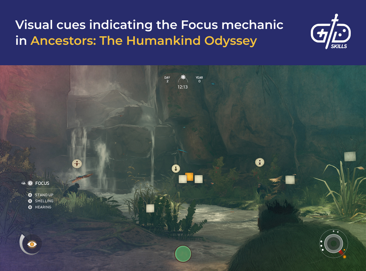 Focus mechanic visual cues in Ancestors: The Humankind Odyssey