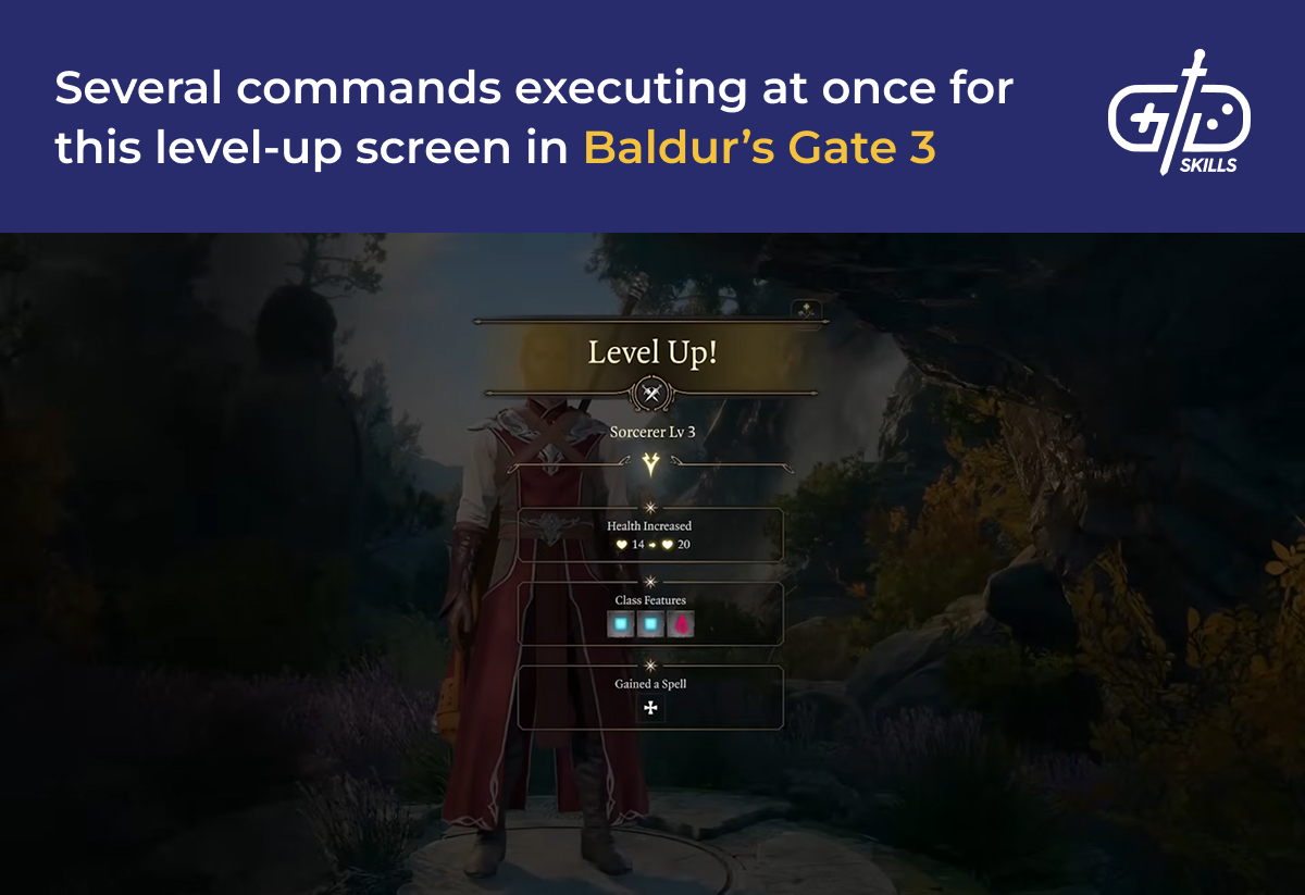 Multiple commands executing on the Baldur's Gate 3 level-up screen