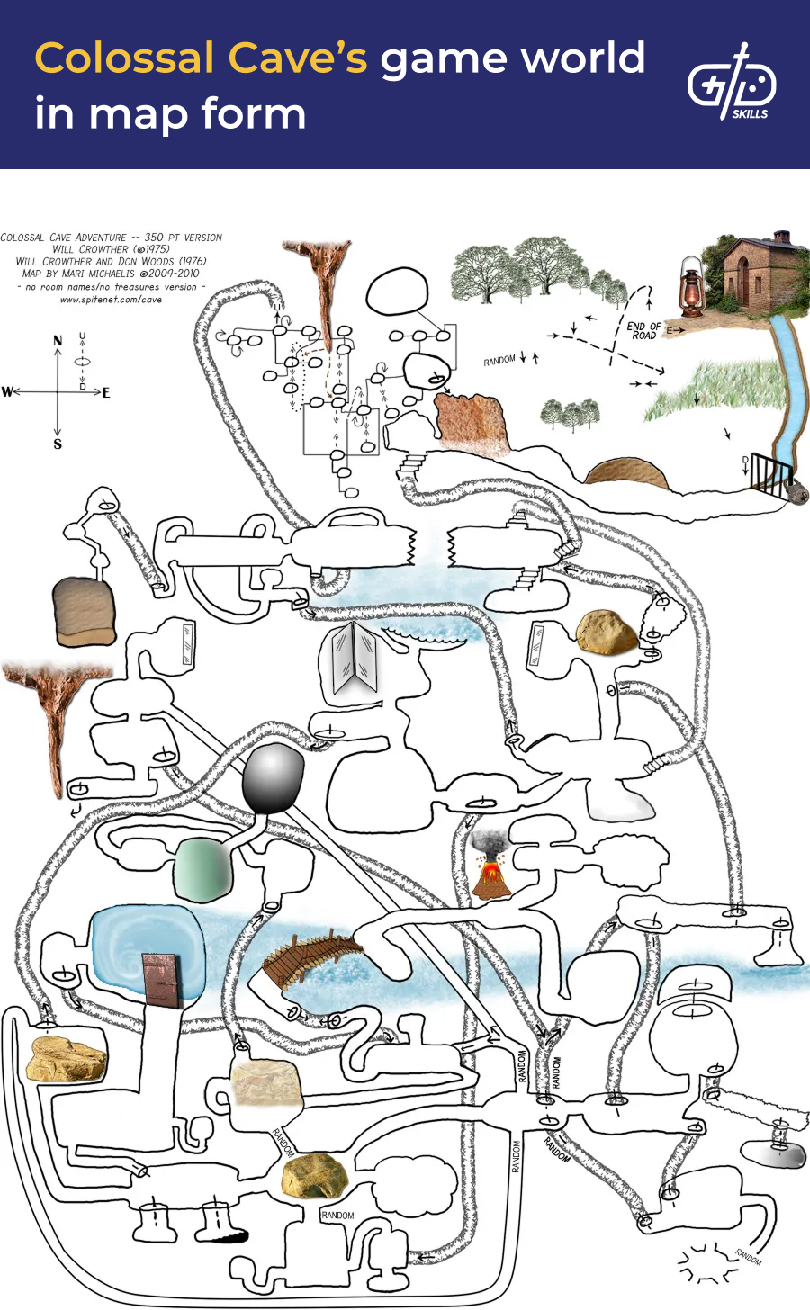 Map of Colossal Cave's game world