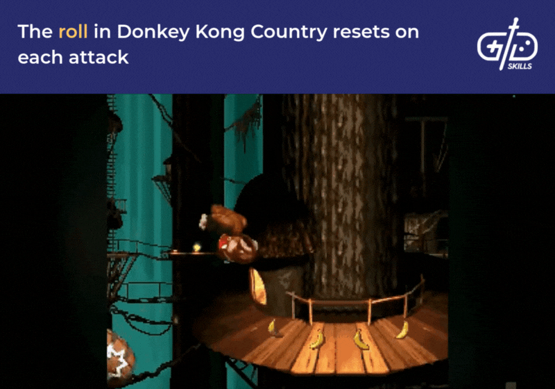 Donkey Kong Country's roll animation resets on each attack