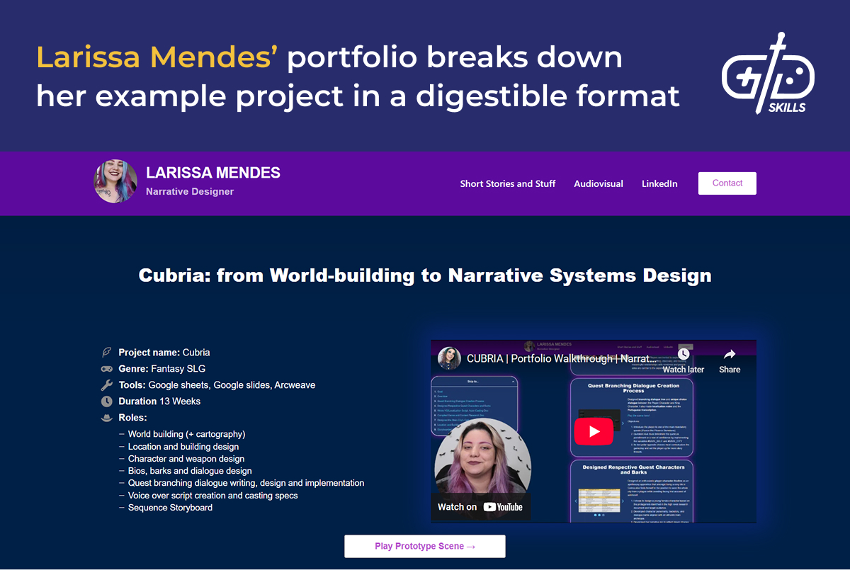 Example project in Larissa Mendes' portfolio