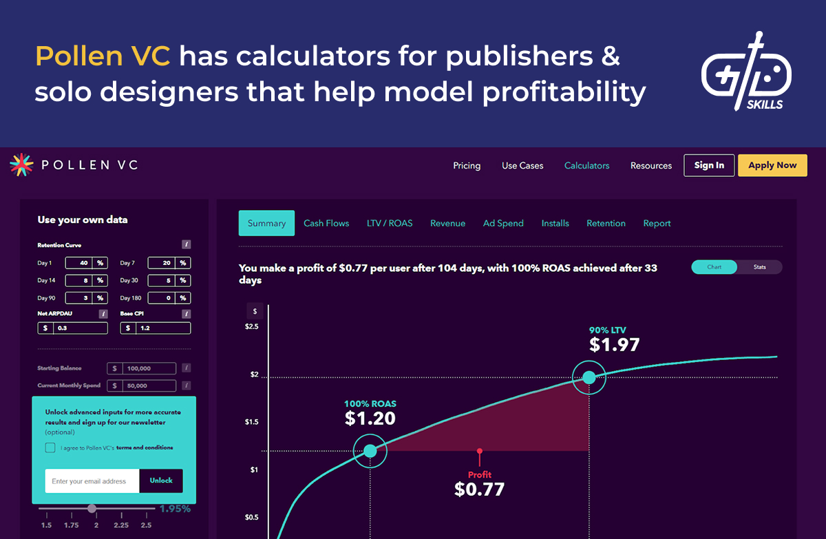 Pollen VC helps publishers and designers model profitability