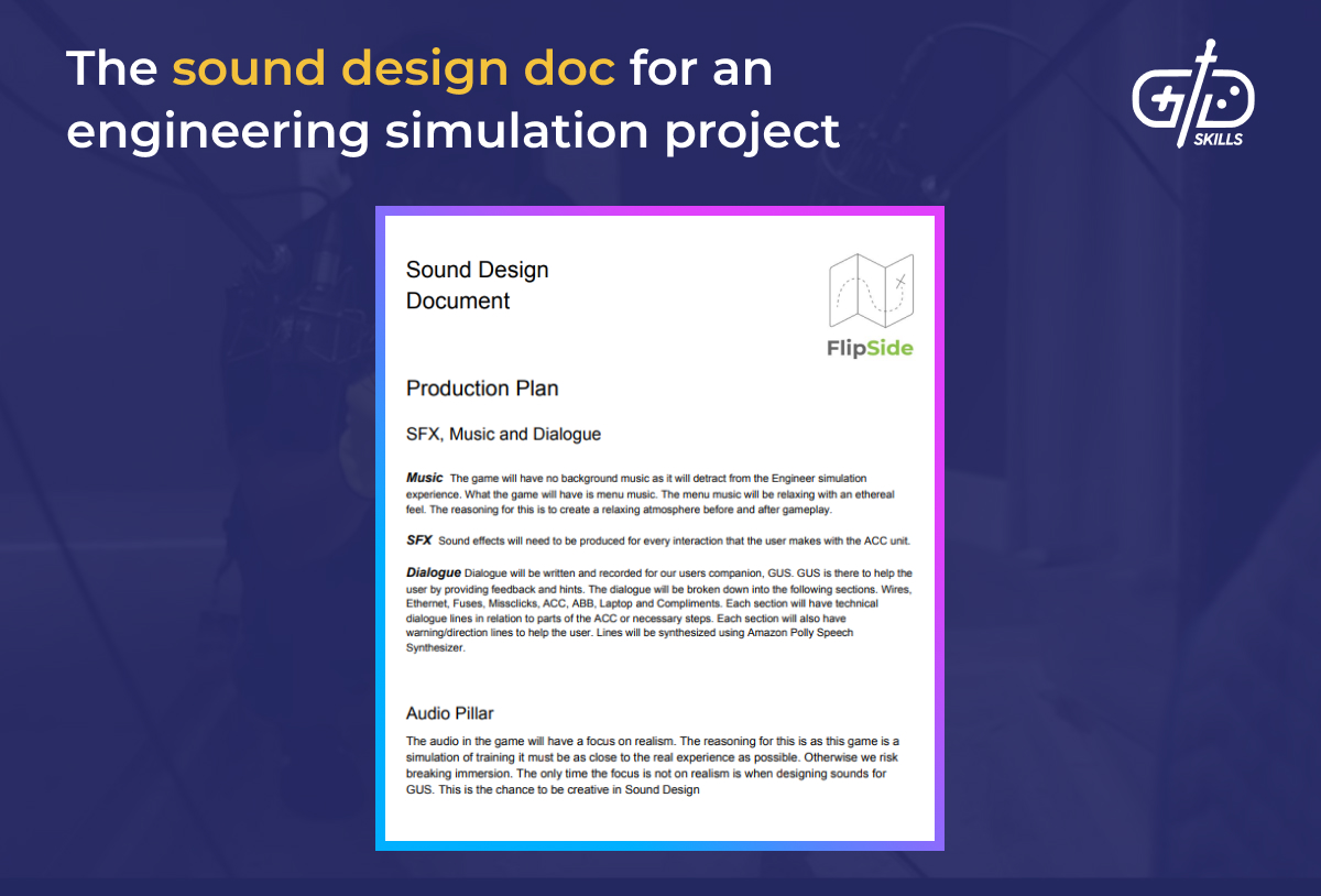 Sound design doc for an engineering simulation project