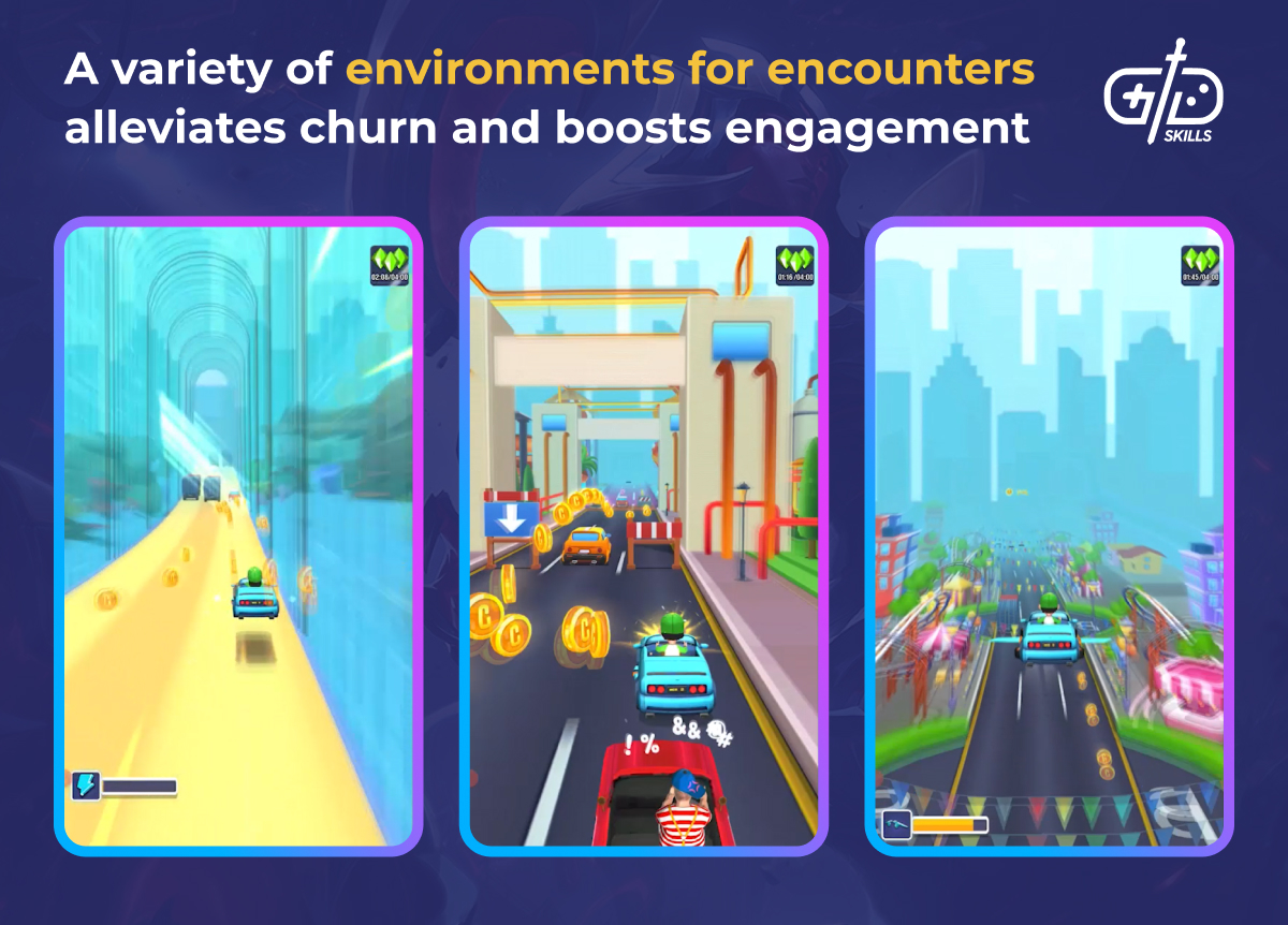 Variable environments help keep endless casual games fresh