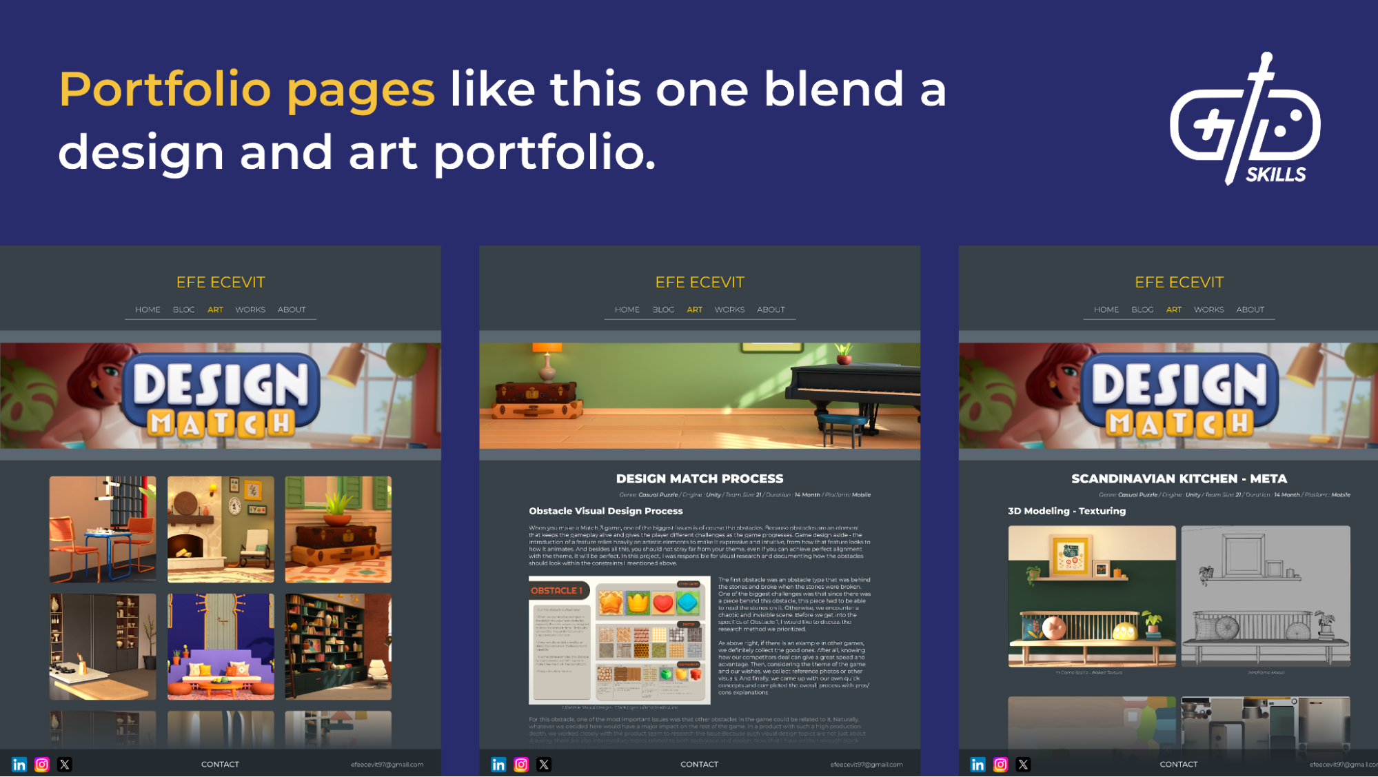 Portfolio blending design and art