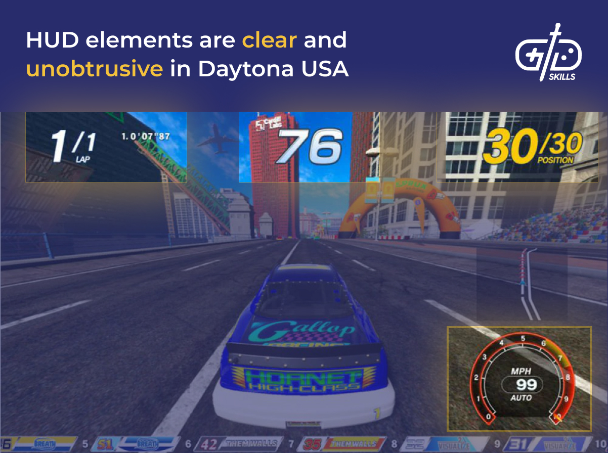 Clear HUD in Daytona USA