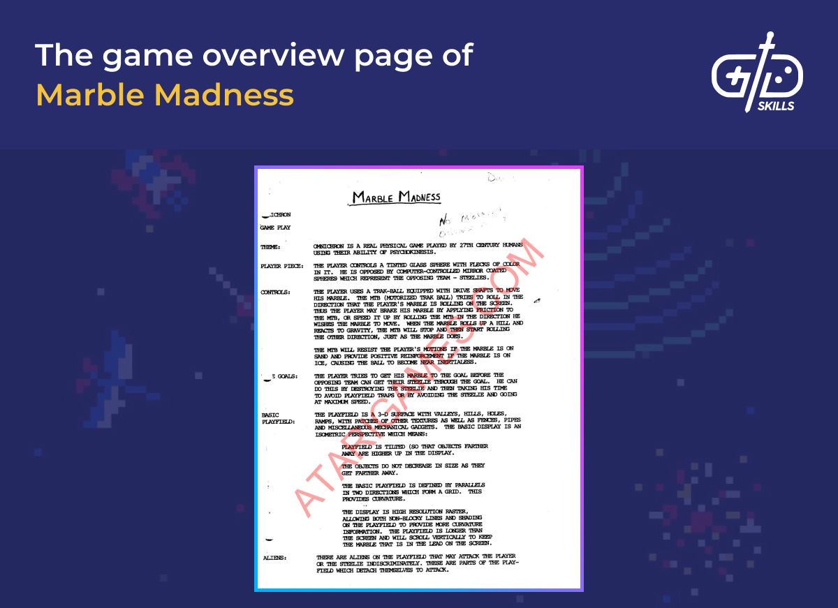 Marble Madness game overview page