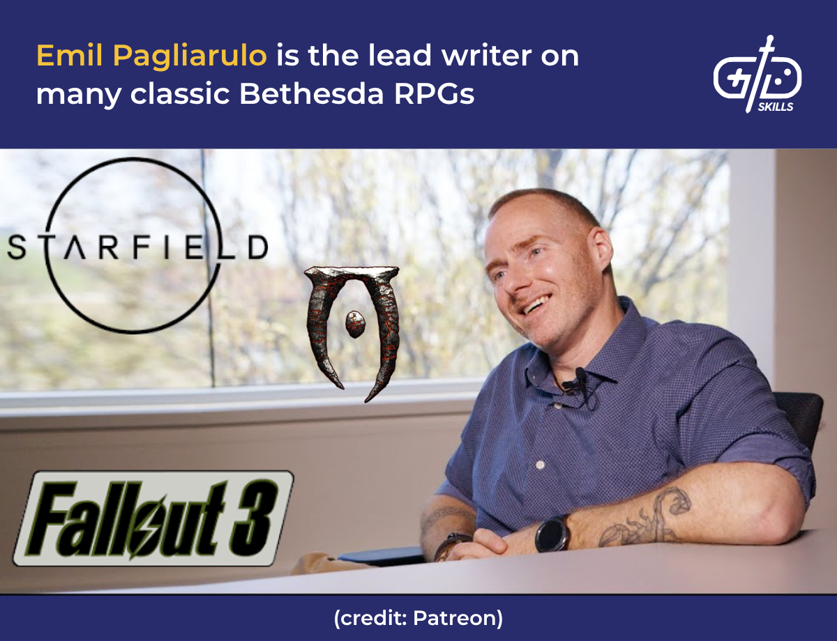 Emil Pagliarulo is the lead writer on many classic Bethesda RPGs