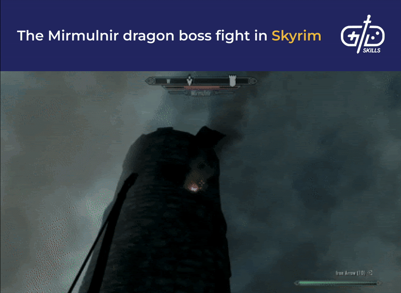 The Mirmulnir dragon boss fight in Skyrim