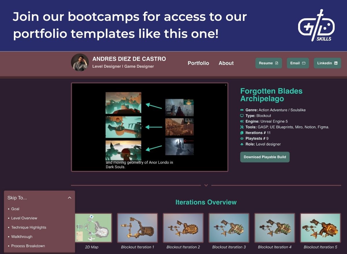 Join our bootcamps for access to our portfolio templates, like this one!