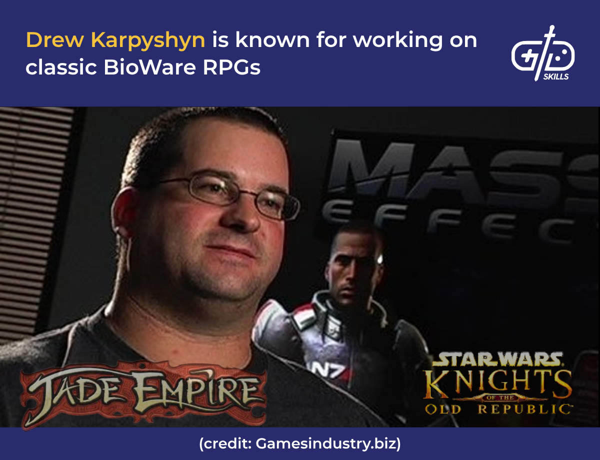 Drew Karpyshyn is known for working on classic BioWare RPGs