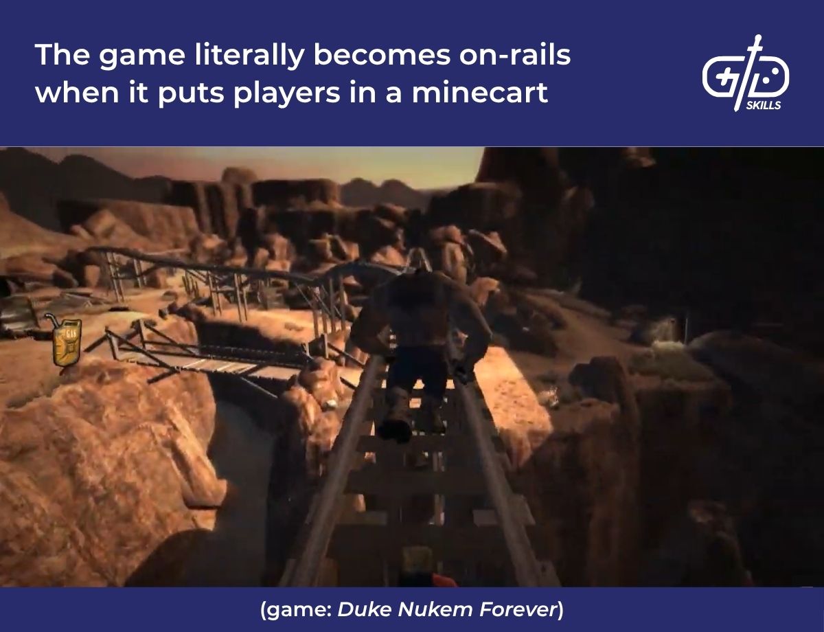 Duke Nukem Forever lieterally becomes on-rails in this minecart section