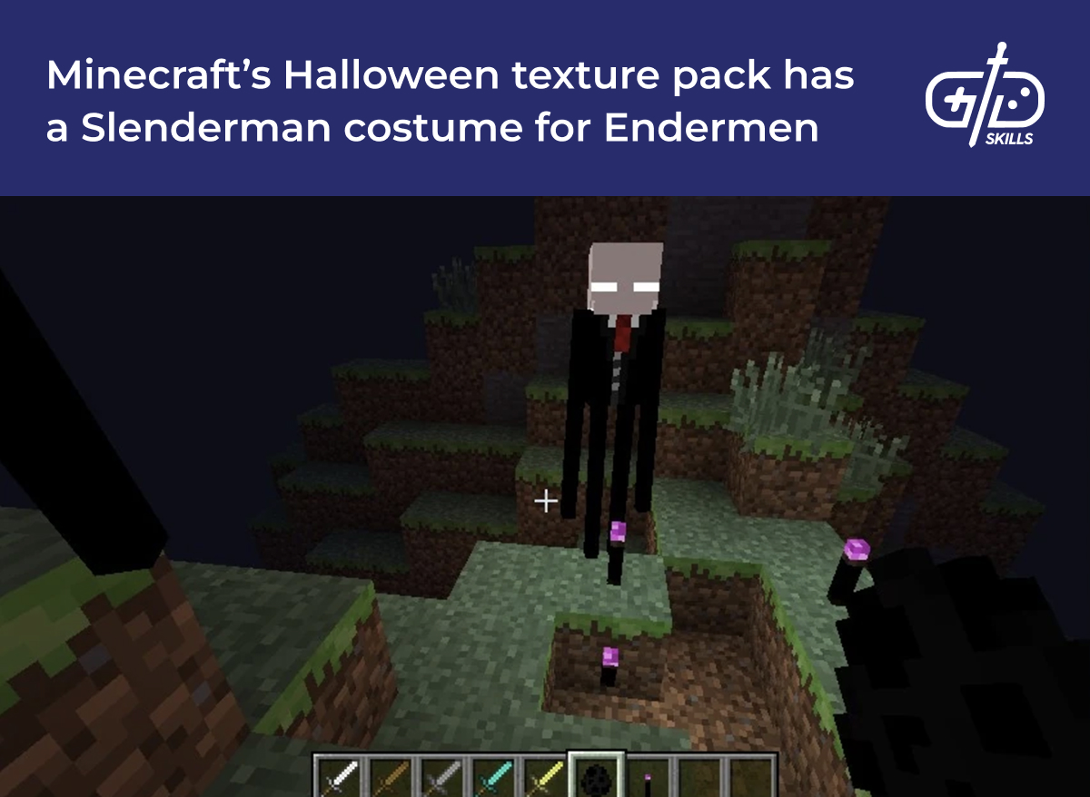Minecraft's Halloween texture pack has a Slenderman costume for Endermen