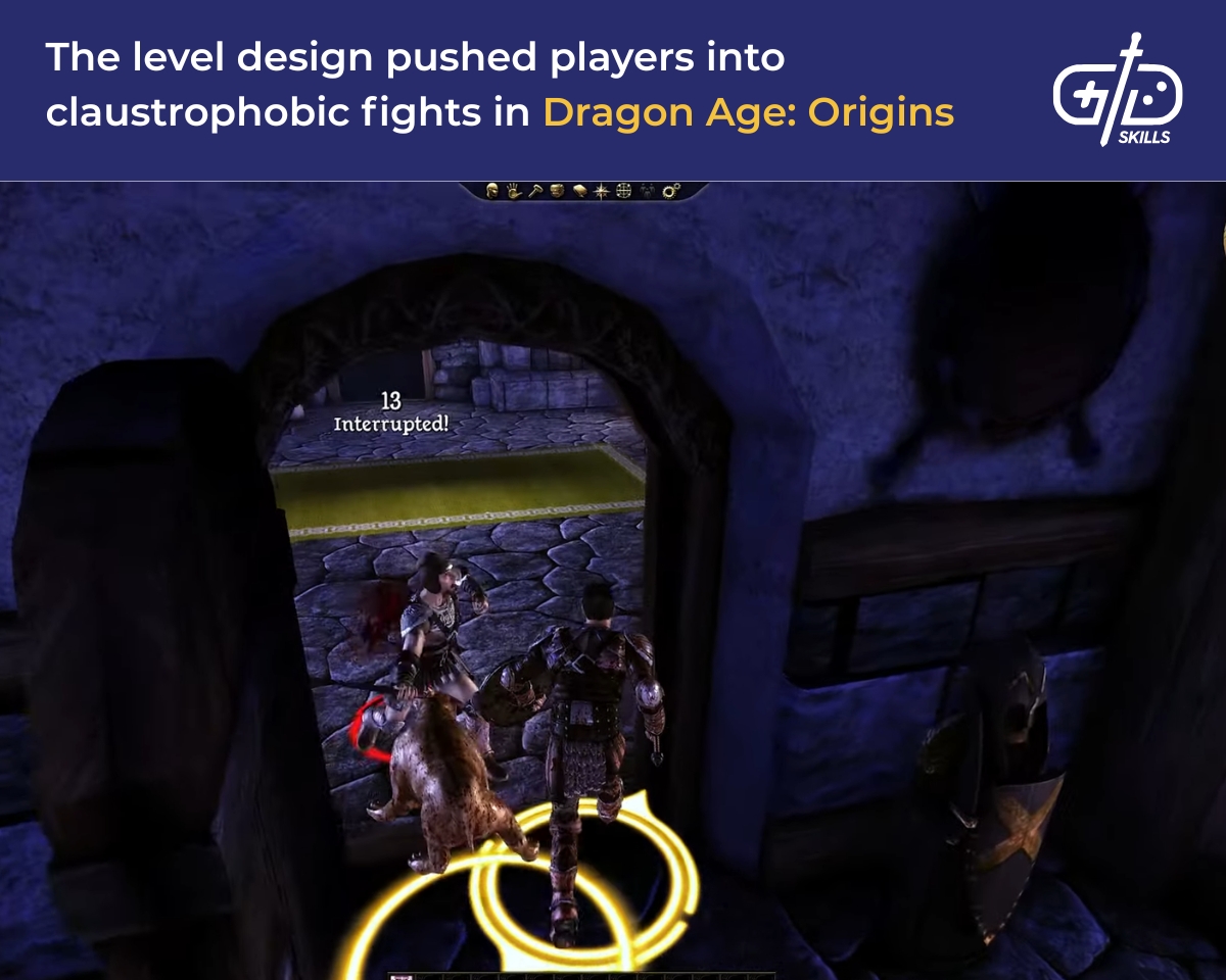 Dragon Age: Origins' level design sometimes pushes players into claustrophobic fights