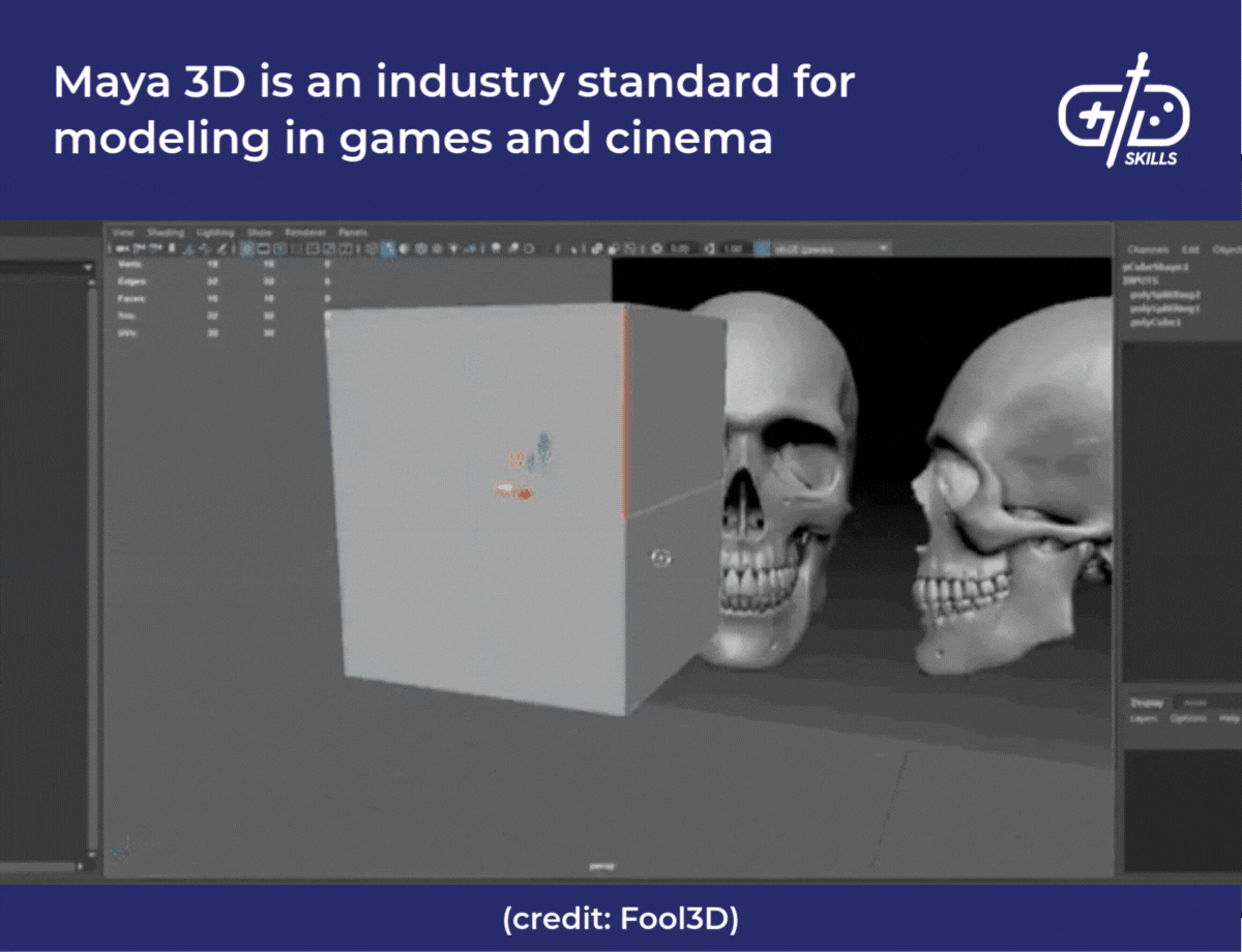 Maya 3D is an industry standard for modeling in games and cinema