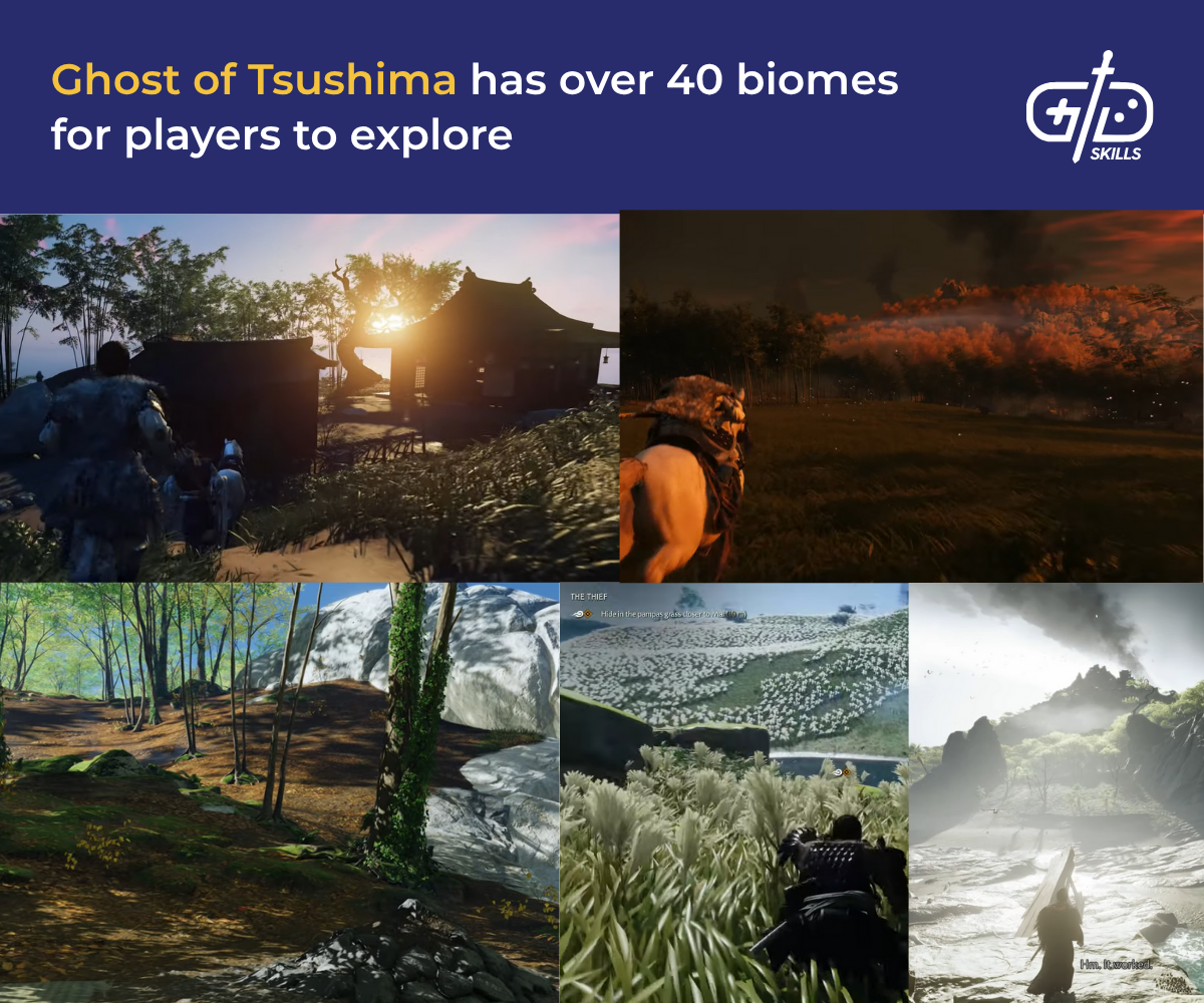 Ghost of Tsushima has over 40 biomes for players to explore