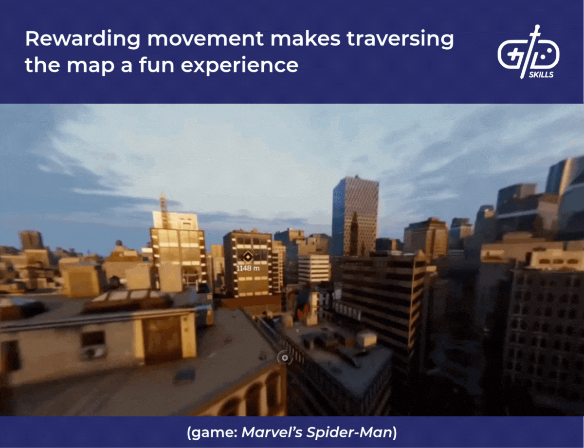 Rewarding movement makes traversing the map a fun experience