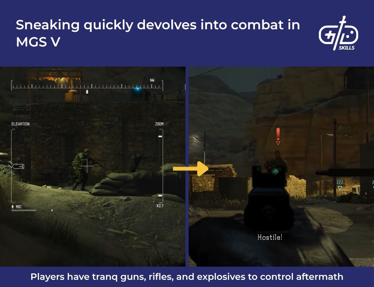 Sneaking quickly devolves into combat in Metal Gear Solid V