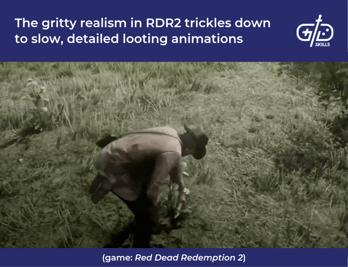 Red Dead Redemption 2's gritty realism includes slow, detailed looting animations
