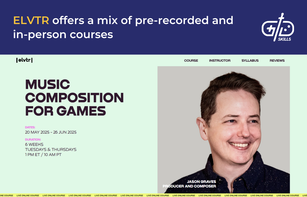 ELVTR offers a mix of pre-recorded and in-person courses