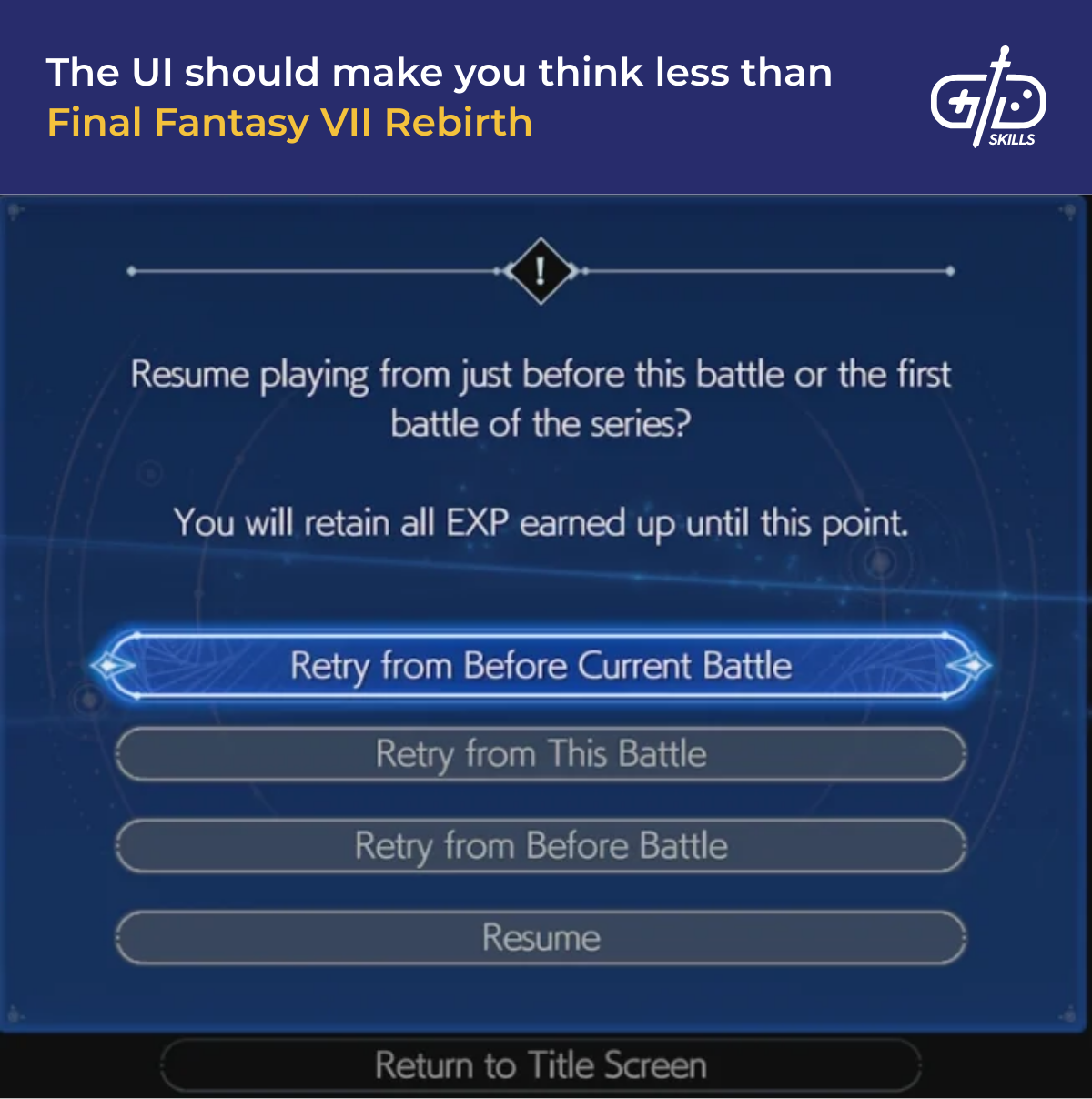The UI should make you think less than Final Fantasy VII Rebirth