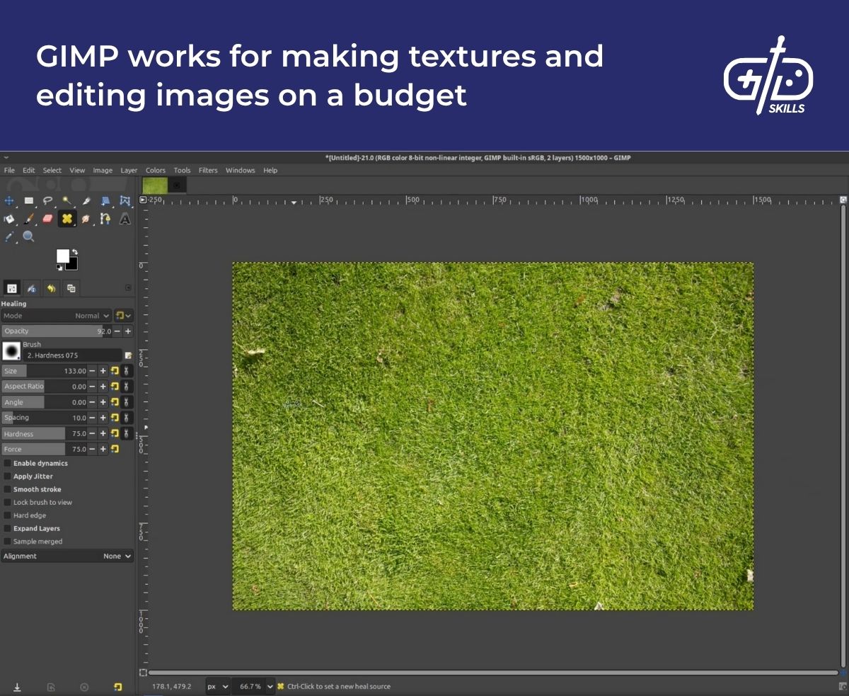 GIMP works for making textures and editing images on a budget