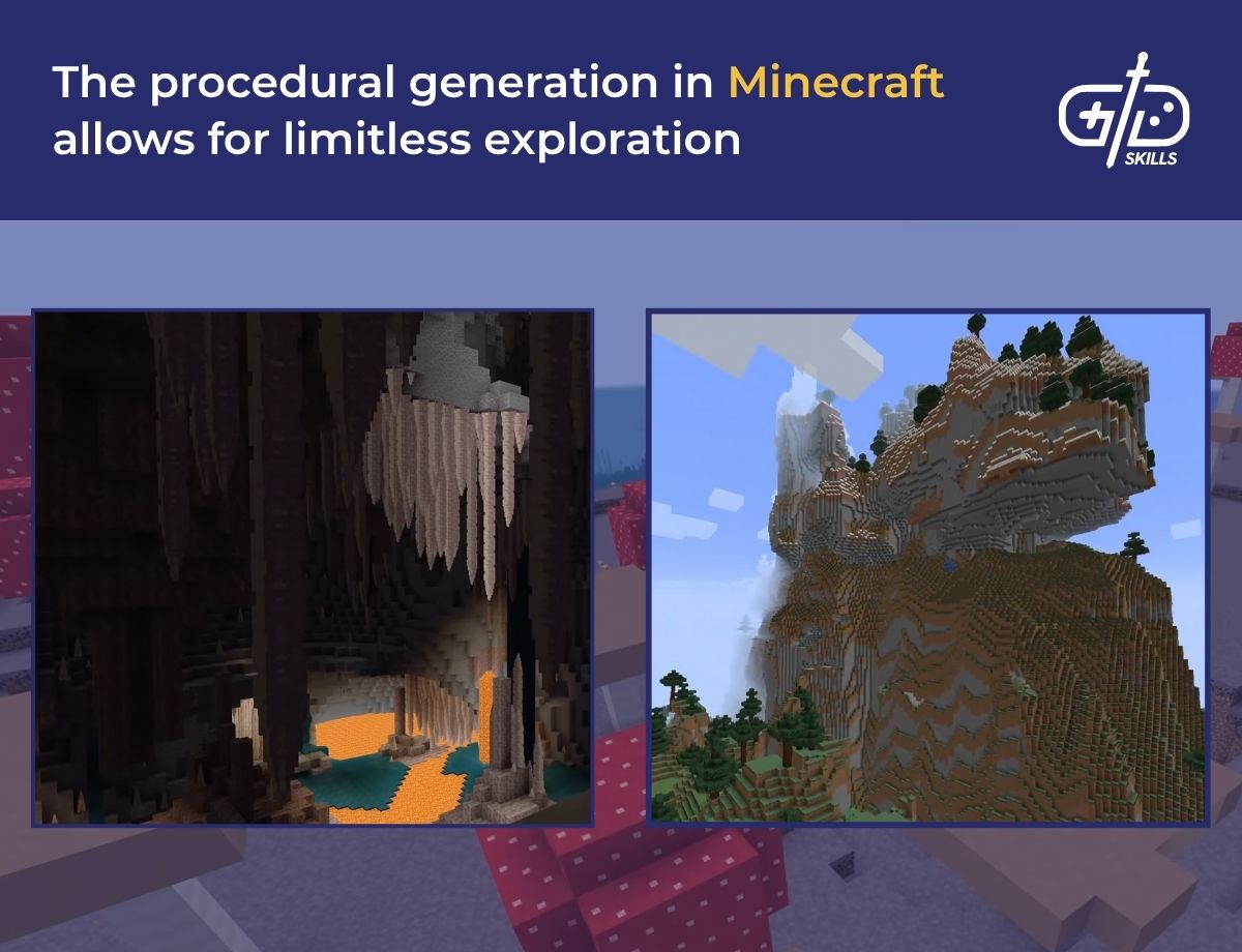 Minecraft's procedural generation allows for limitless exploration