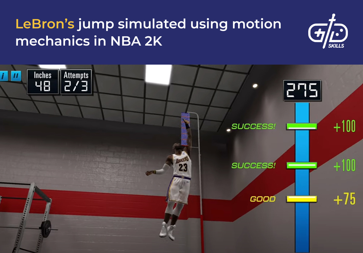 LeBron’s jump simulated using motion mechanics in NBA 2K