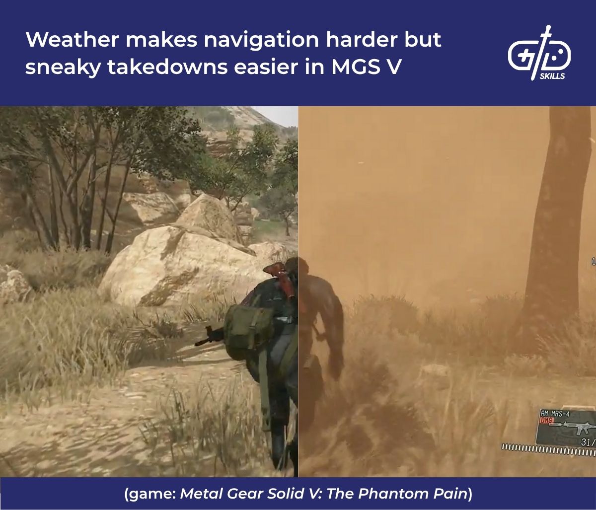 Weather makes navigation harder but sneaky takedowns easier in MGS V