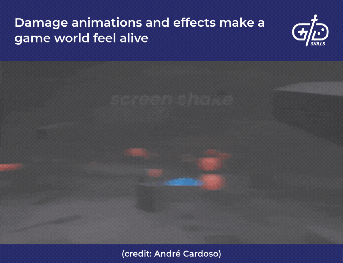 Damage animations and effects make a game world feel alive