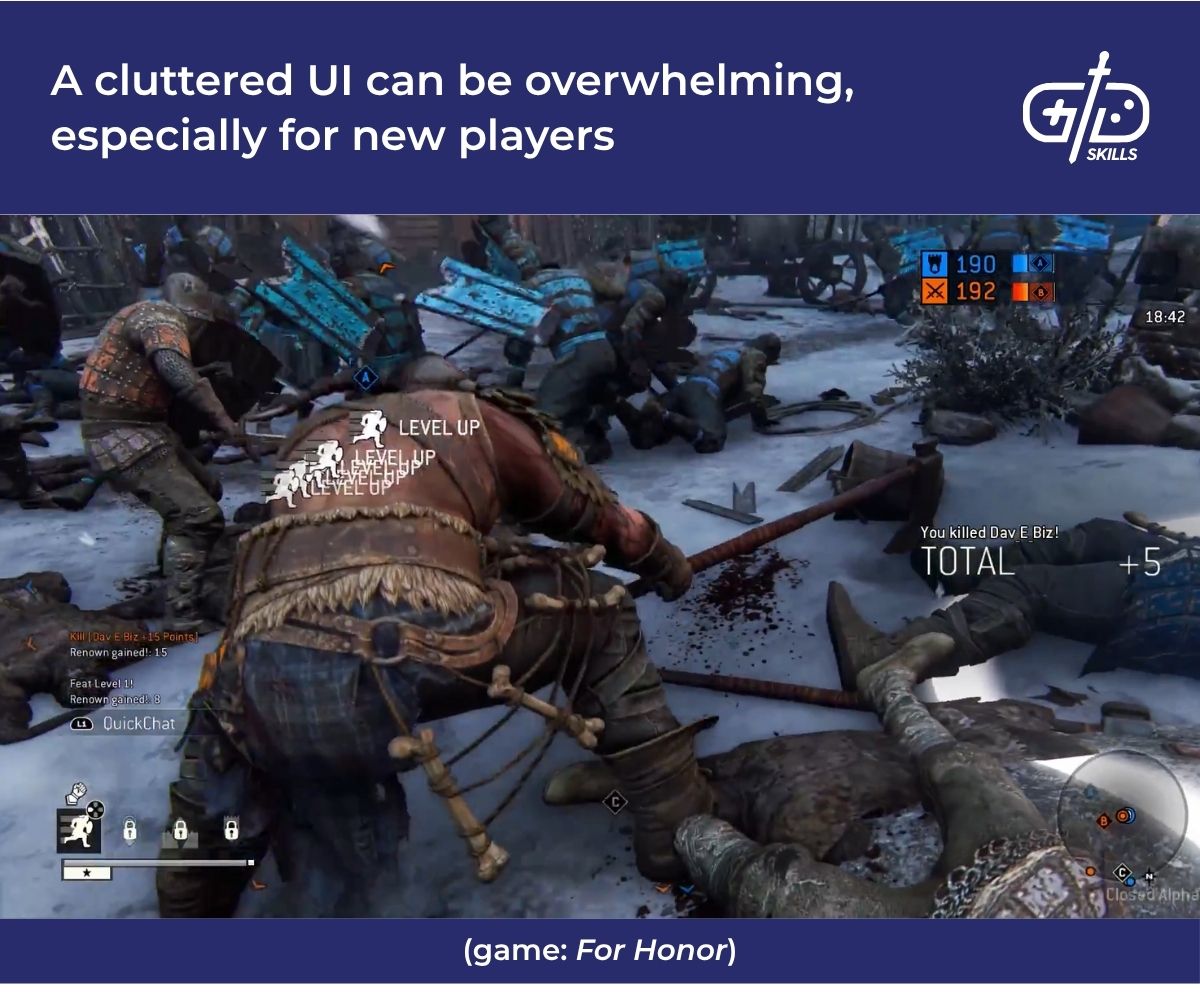 Overwhelming, cluttered UI in For Honor