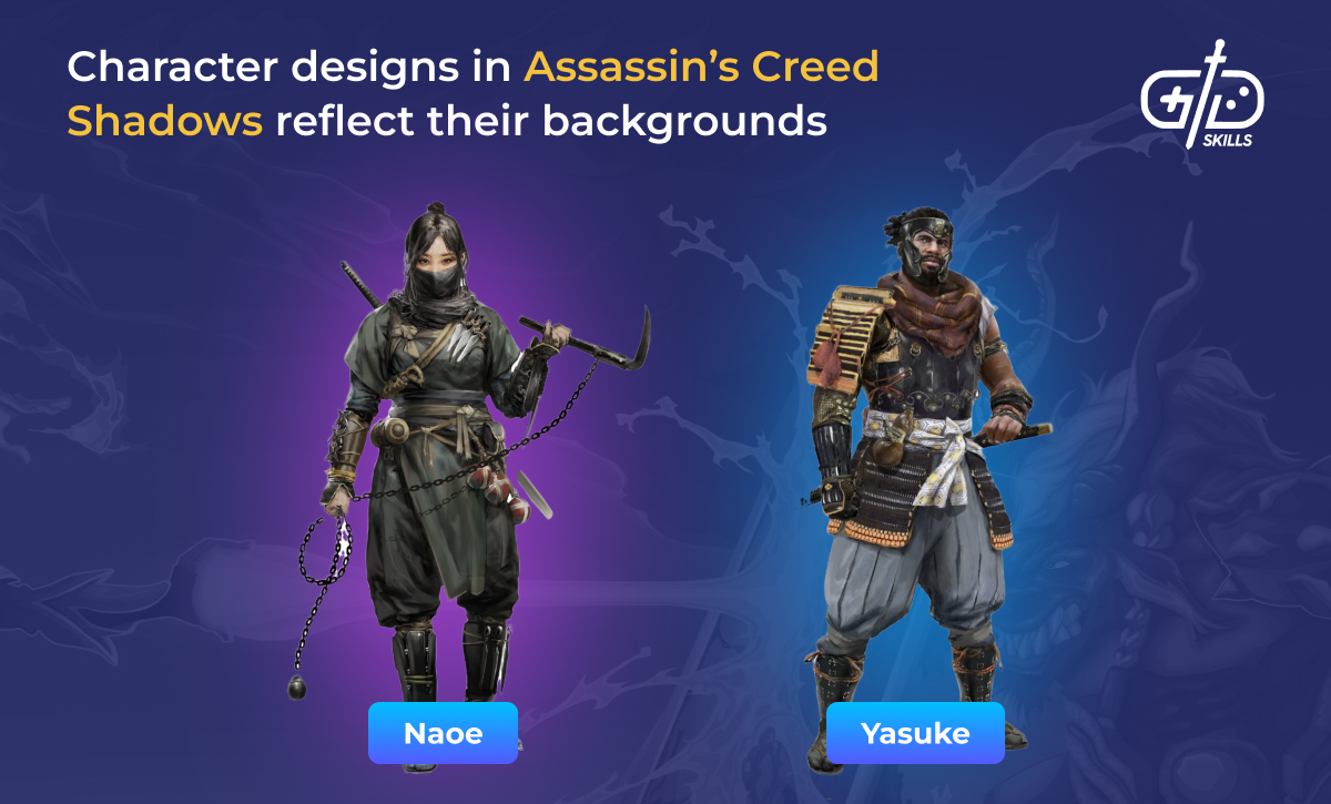 Character designs in Assassin's Creed Shadows