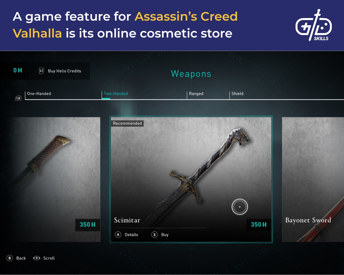 A game feature for Assassin's Creed Valhalla is its online cosmetic store