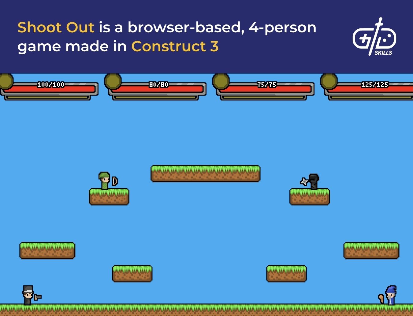 Shoot Out is a browser-based, 4-person game made in Construct 3