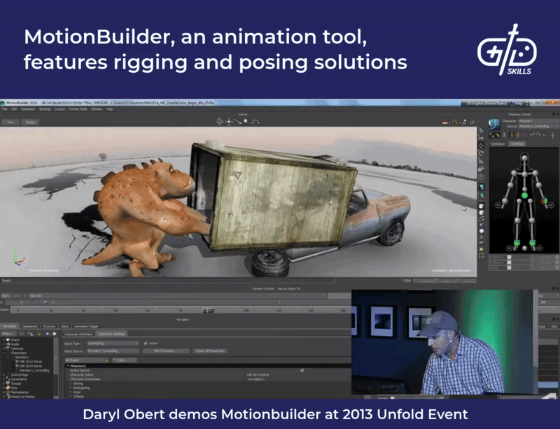 MotionBuilder, an animation tool, features rigging and posing solutions