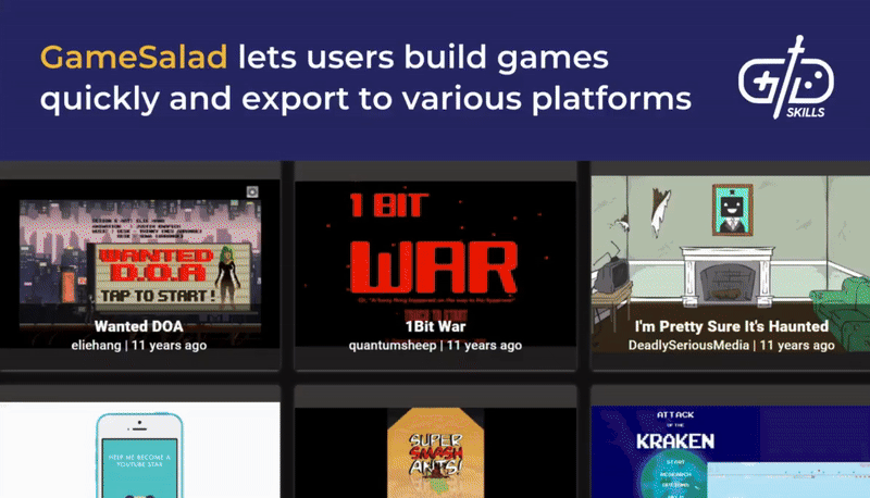 GameSalad lets users build games quickly and export to various platforms