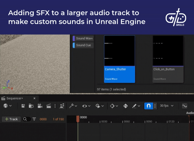 Adding SFX to a larger audio track to make custom sounds in Unreal Engine