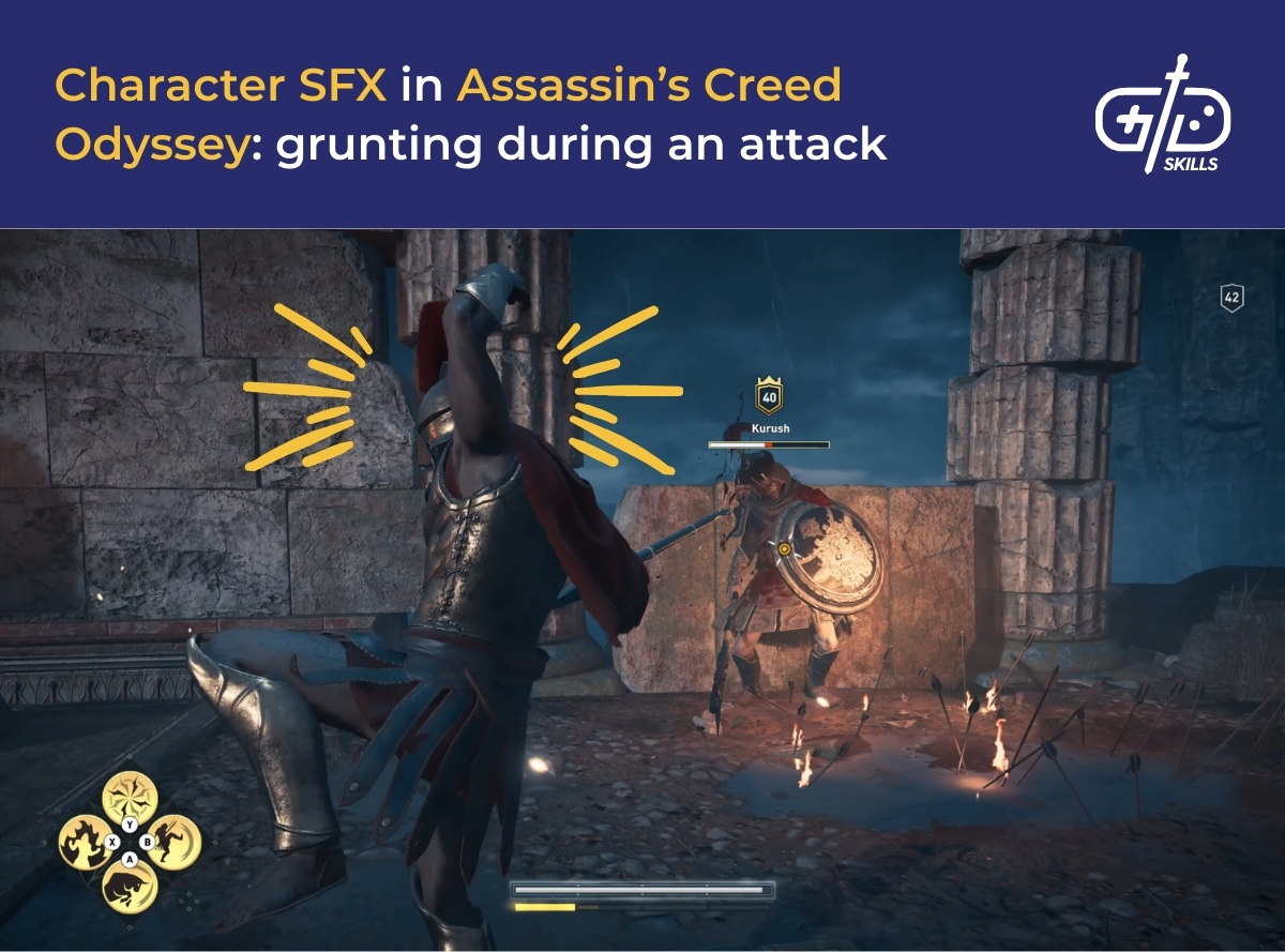 Character SFX in Assassin's Creed Odyssey: grunting during an attack