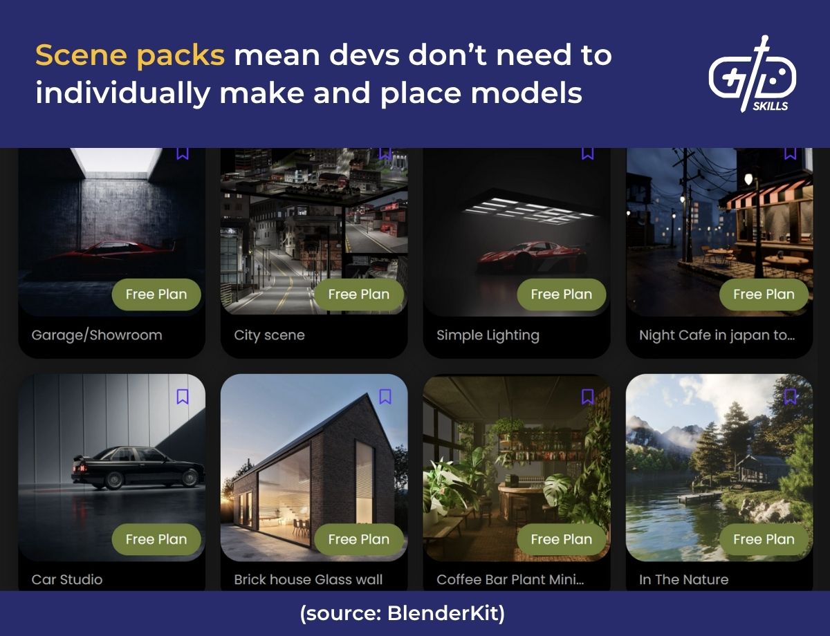 Scene packs mean devs don't need to individually make and place models