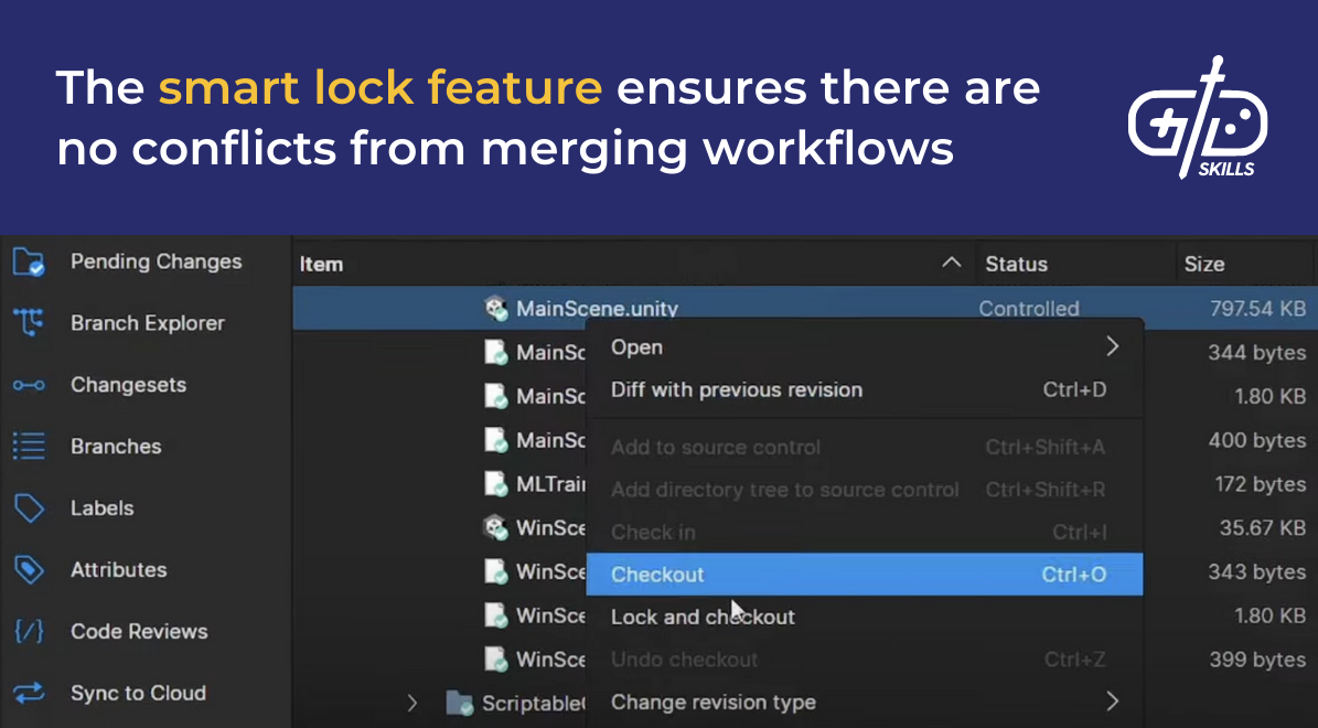 The smart lock feature ensures there are no conflicts from merging workflows