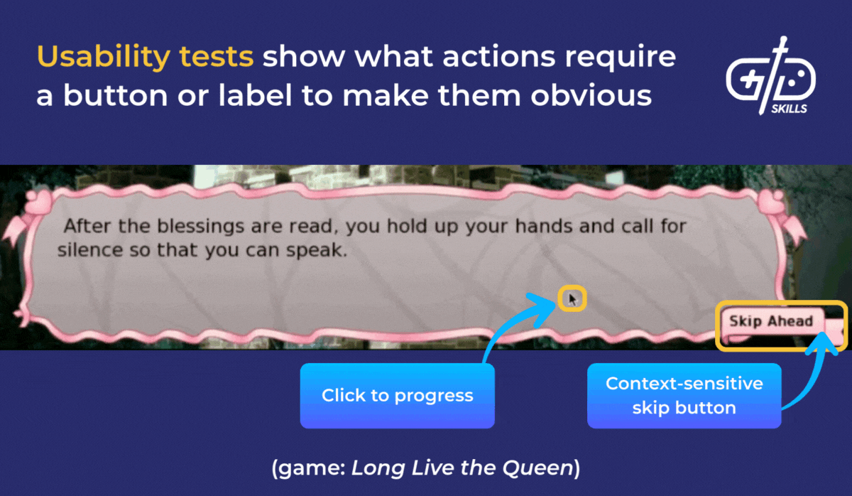 Usability tests show what actions require a button or label to make them obvious