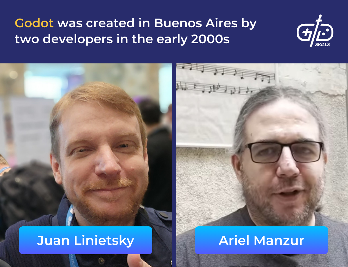 Godot was created in Buenos Aires by two developers in the early 2000s