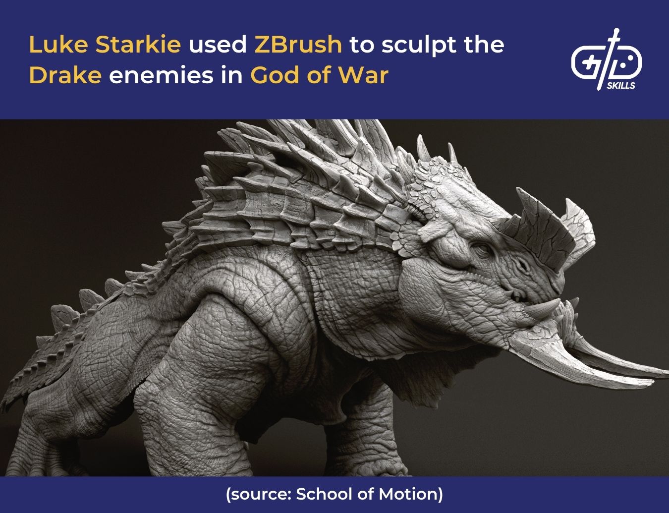 Luke Starkie used ZBrush to sculpt the Drake enemies in God of War