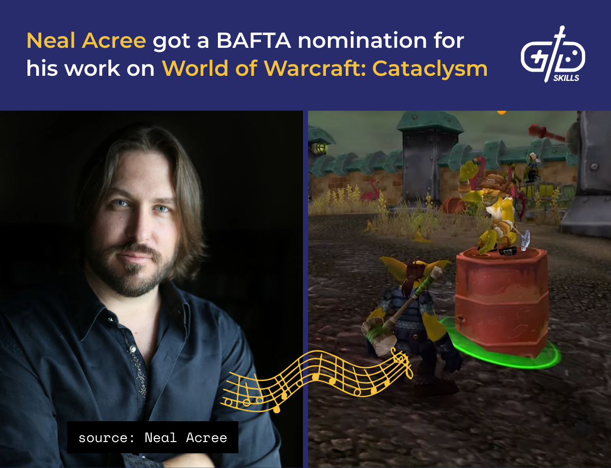 Neal Acree got a BAFTA nomination for his work on World of Warcraft: Cataclysm