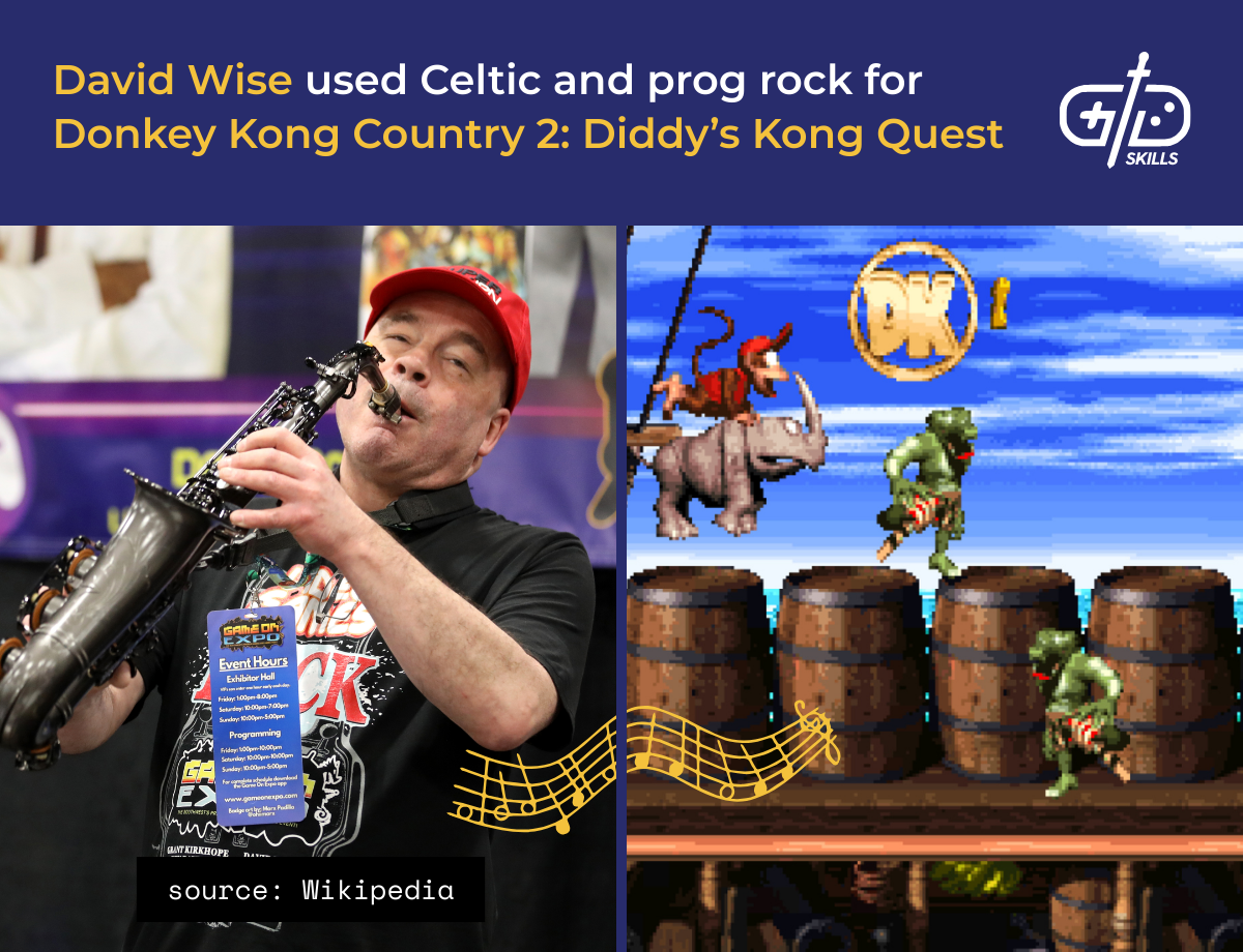 David Wise used Celtic and prog rock for Donkey Kong Country 2: Diddy Kong's Quest