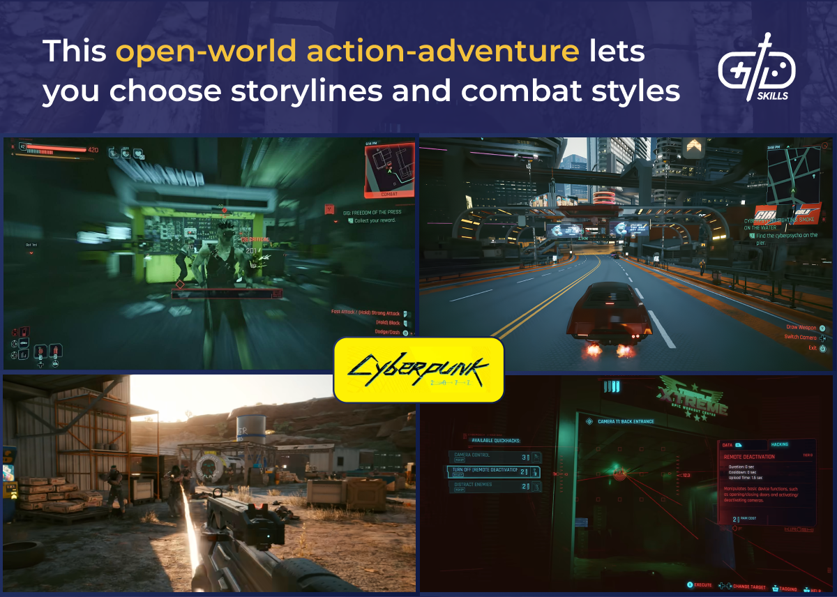 Cyberpunk 2077 is an open-world action-adventure that lets you choose storylines and combat styles