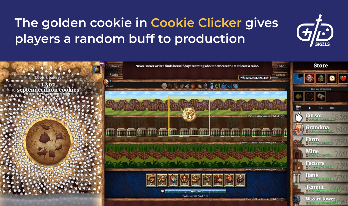 The golden cookie in Cookie Clicker gives players a random buff to production