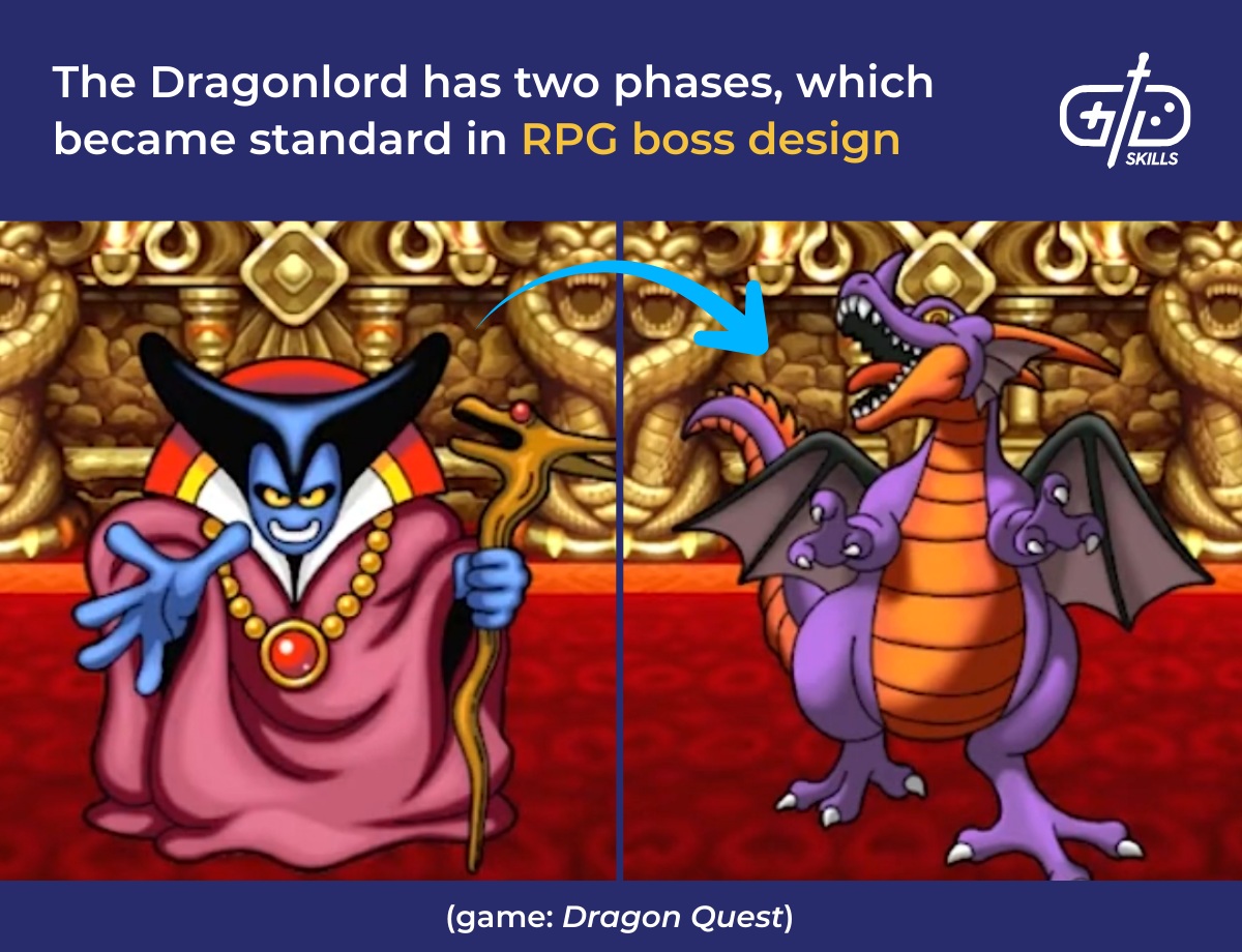 The Dragonlord has two phases, which became standard in RPG boss design